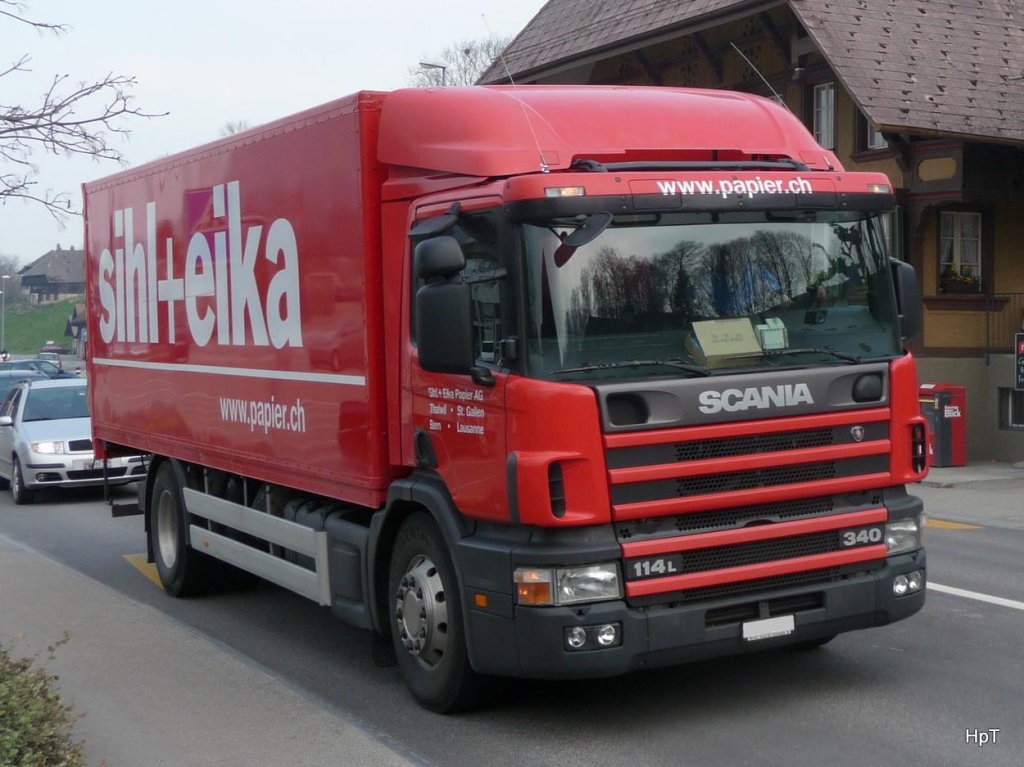 Scania 114L 340 unterwegs in Zollbrck am 09.04.2010