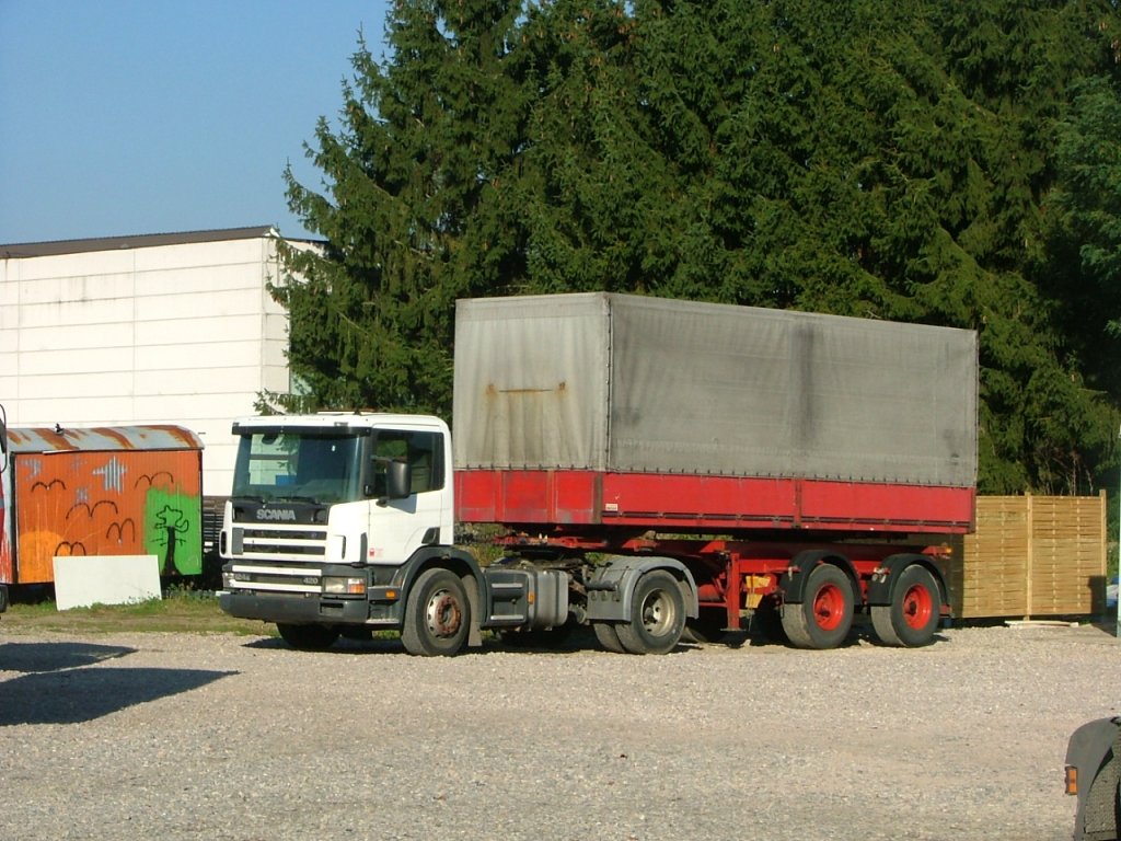 Scania 124L mit 2-Achs-BDF-Auflieger, 20.09.10.