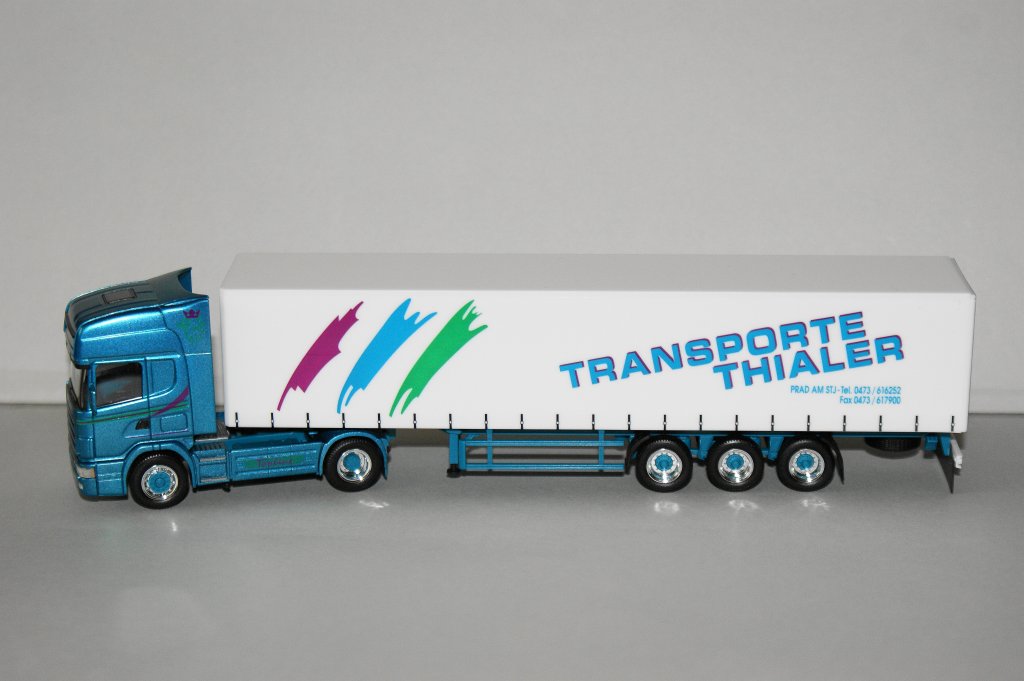 Scania 164 TL Gardinenplanen-Sattelzug  Thialer (Italien) 