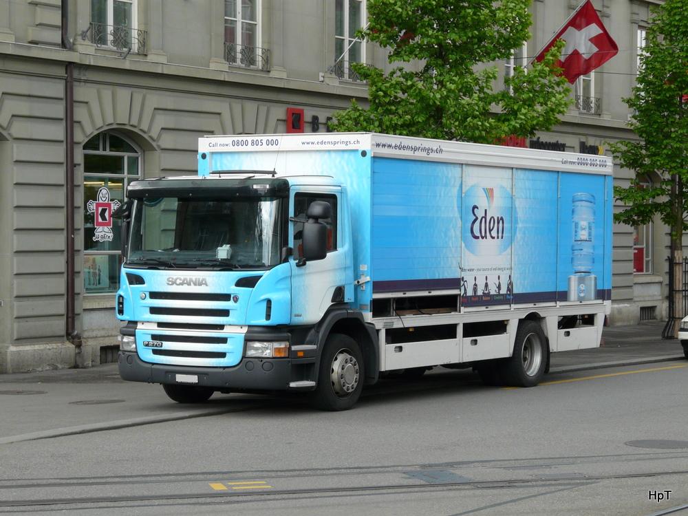 Scania P270 Getrnketransporter unterwegs in Bern am 12.05.2010