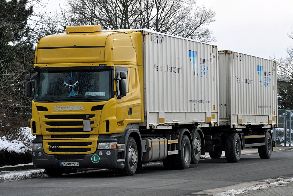 Scania R 420 Container-Hngerzug in Euskirchen - 26.01.2013