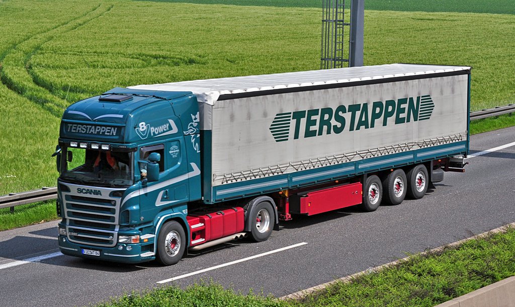 Scania R 580  Terstappen  auf der A61 bei Weilerswist - 28.05.2010