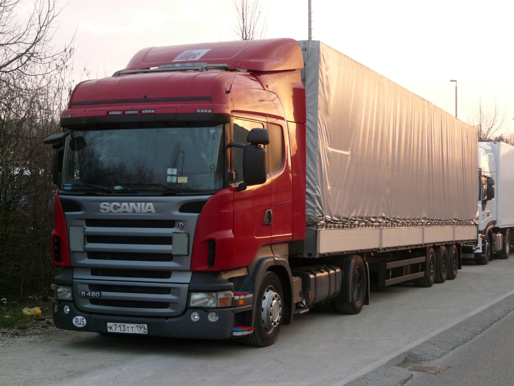 Scania R420 aus Russland verbringt das Wochenende in Ulm, 18.03.2012