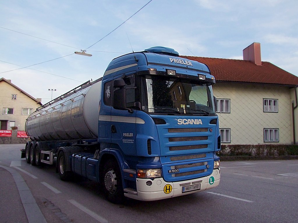 SCANIA_R500 begibt sich nach erfolgter Milchzustellung  in Ried i.I. wieder auf den Heimweg Richtung Steiermark;100923