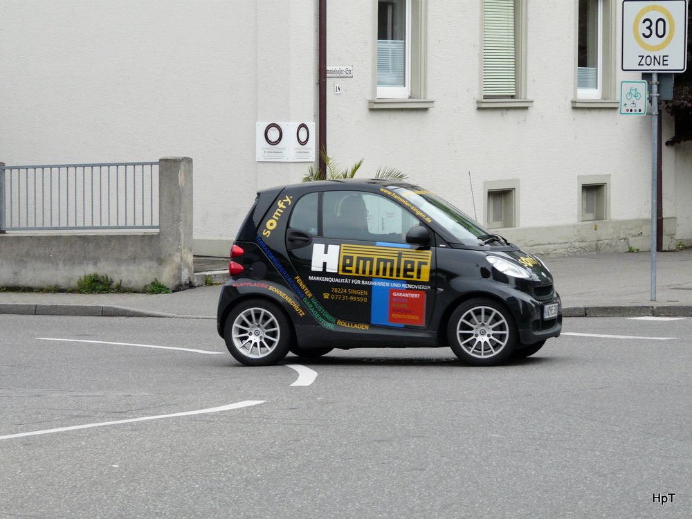 Smart mit Werbung unterwegs der Stadt Konstanz am 11.05.2010