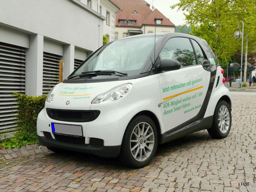 Smart mit Werbung unterwegs in Waldshut am 20.05.2010