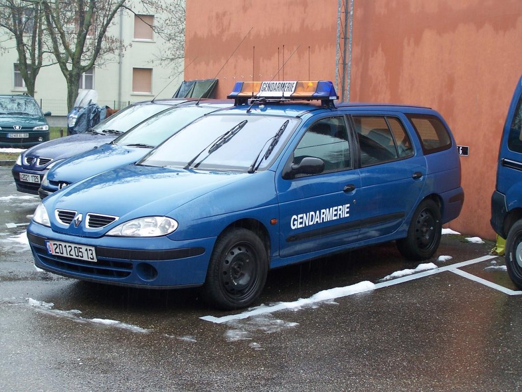 Streiffenwagen Renault Megane am 19/02/10.