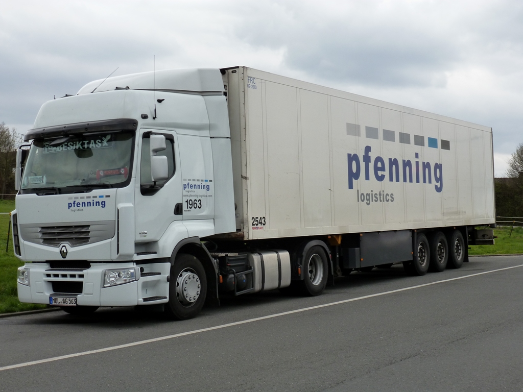 weier Renault Premium pfennig logistics Khlkoffer Sattelzug in RE 01042012