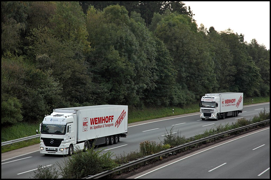 WEMHOFF Transport GmbH auf der Sauerlandlinie. 