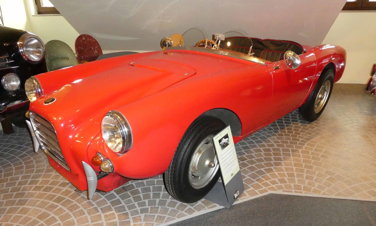 = Berkeley B 95, Bj. 1955, 328 ccm, 18 PS, ausgestellt im Auto & Traktor-Museum-Bodensee, 10-2019.