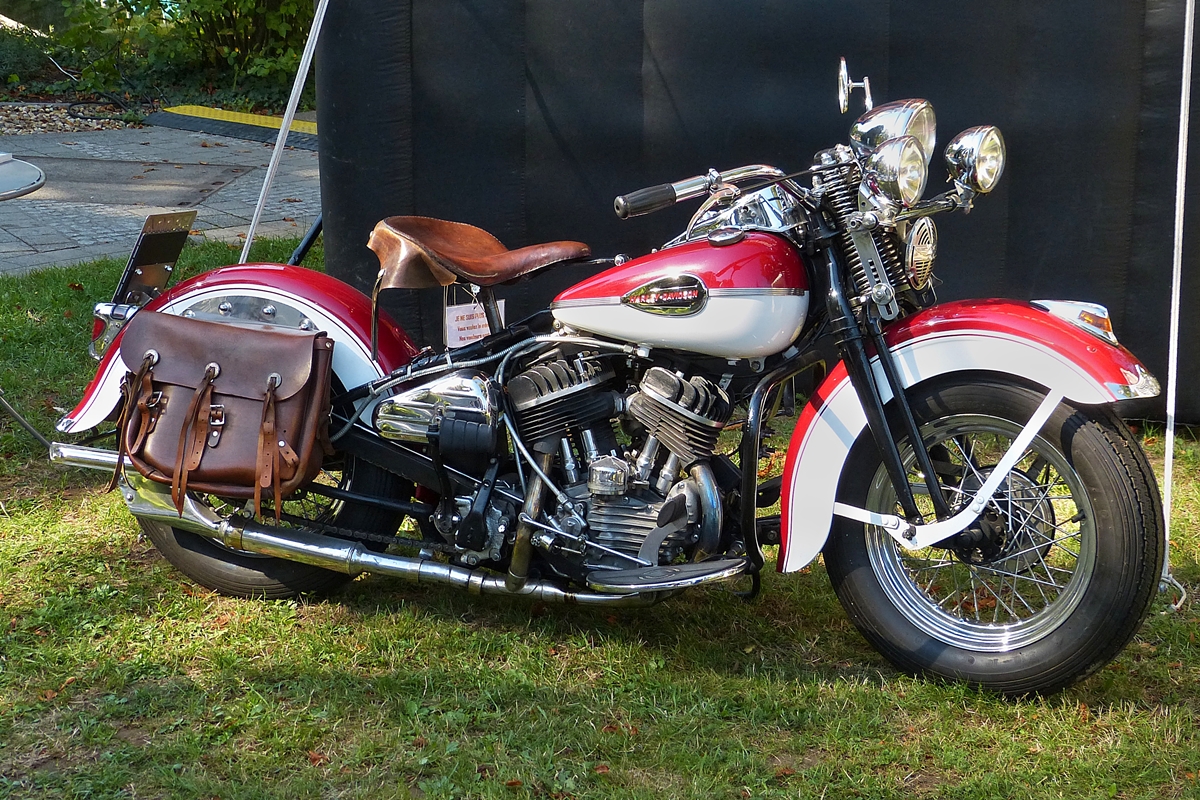 . Dieses Harley Davidson Motorrad war auch am 30.08.2015 in Mondorf zusehen.