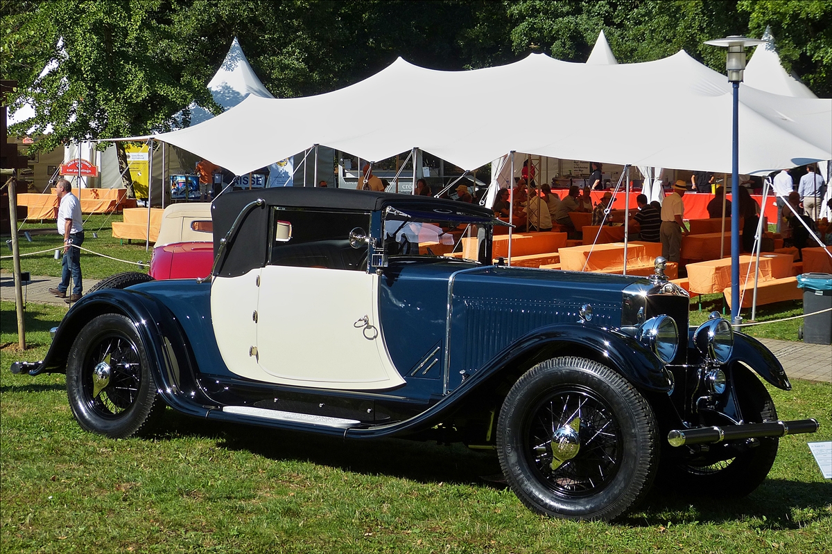 . Excelsior Albert I Cabriolet, Bj 1927, 6 Zyl. Motor 5350 ccm mit 35 Ps war am 30.08.2015 nach Mondorf angereist.   
