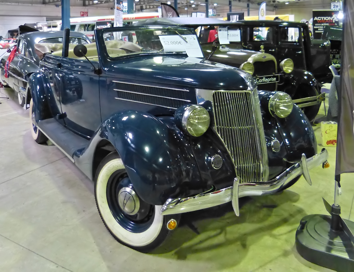 . Ford V8 Club Cabriolet, Bj 1936, 3600 ccm, ausgestellt beim Autojumble in Luxemburg.  07.03.2015 