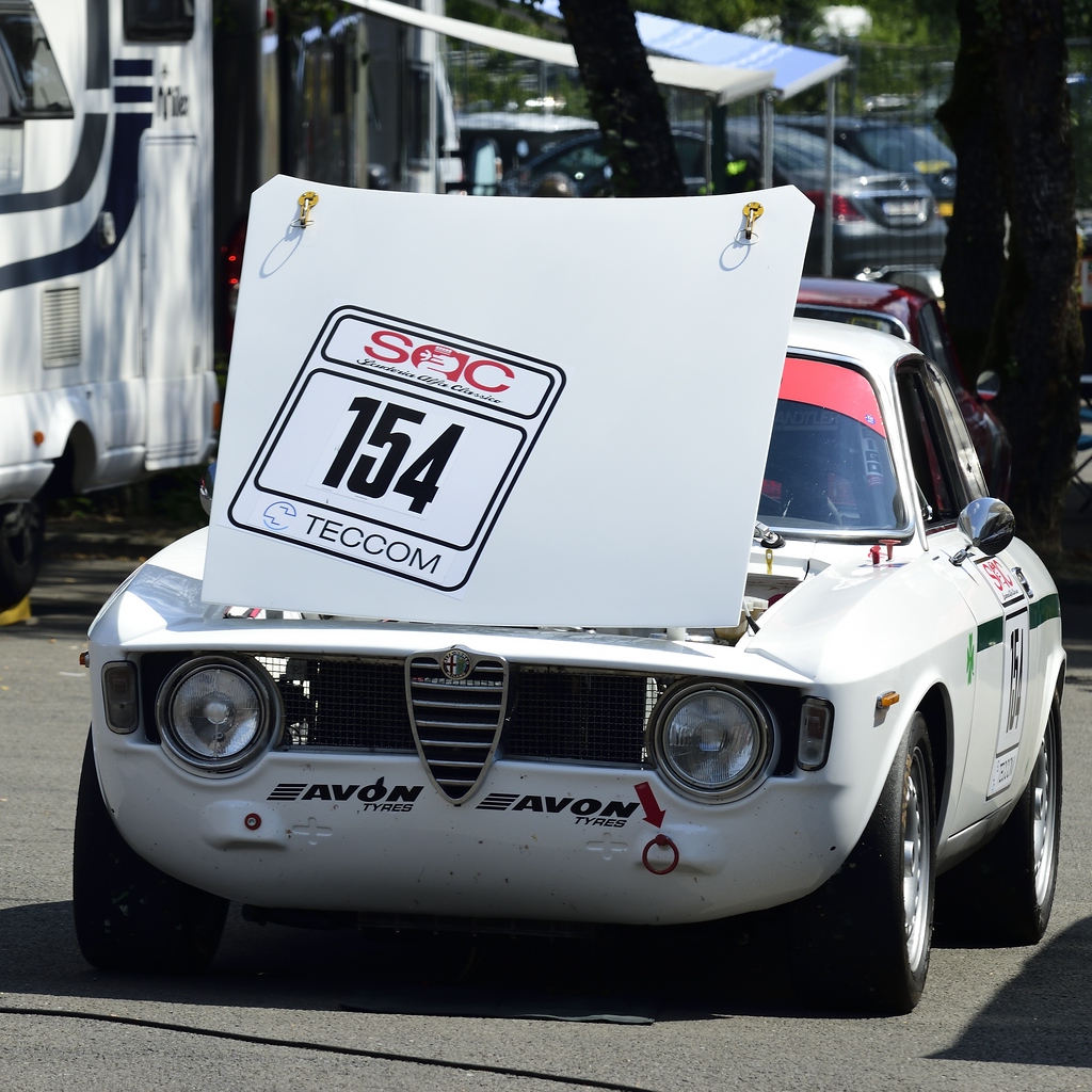 #154, Walter Heidtmann im Alfa Romeo Giulia Sprint GT, Scuderia Alfa Classico, beim Youngtimer Festival in Spa Francorchamps am 15.07.2018 