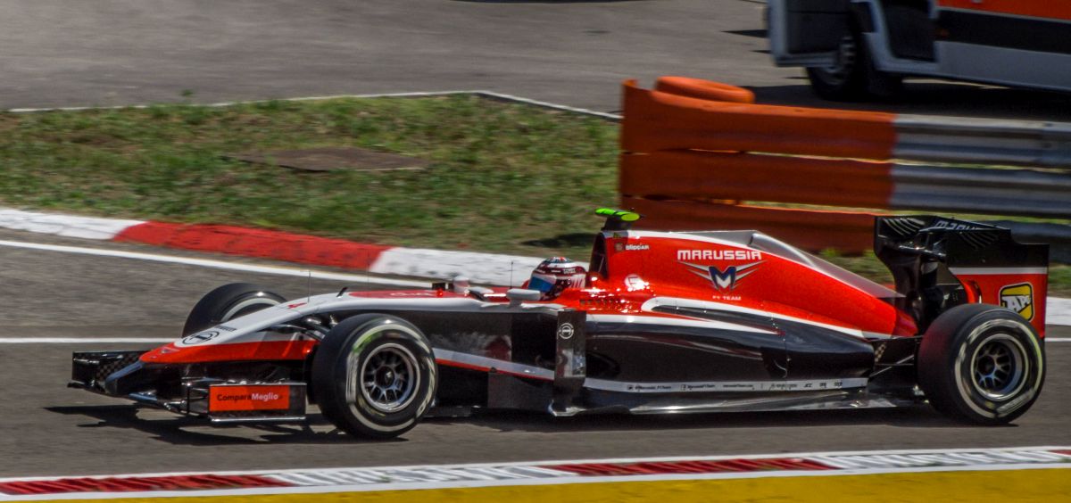2014-er Marussia Formula 1 Rennwagen auf dem Hungaroring am 25.07.2014.