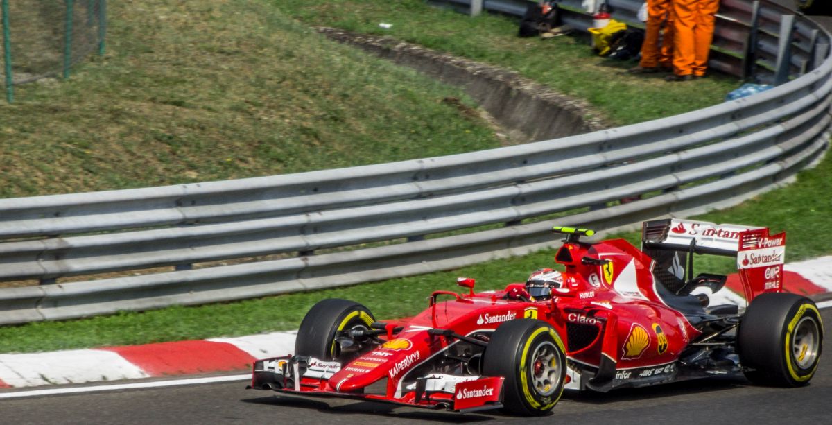 2015-er Ferrari Formel 1 Rennwagen fotografiert am 25.07.2015.