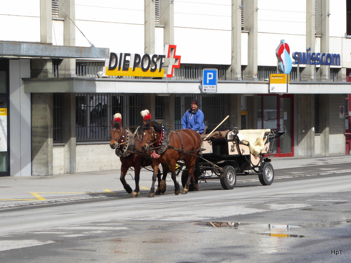 2PS mit Kutsche unterwegs in Davos am 26.03.2016