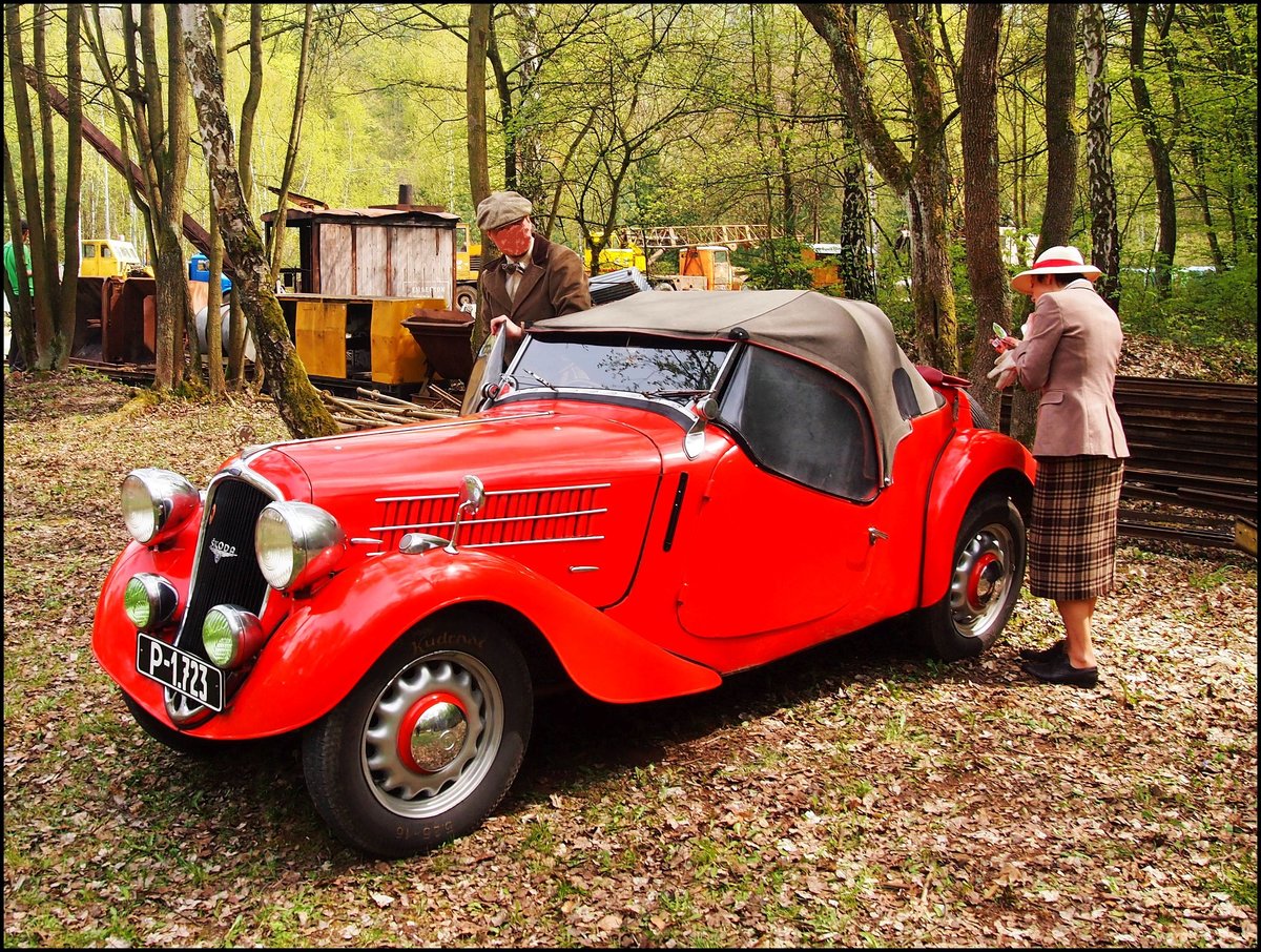Škoda Popular Monta Carlo (Baujahr 1936) in skansen Solvay Steinbrüche am 25.4.2015