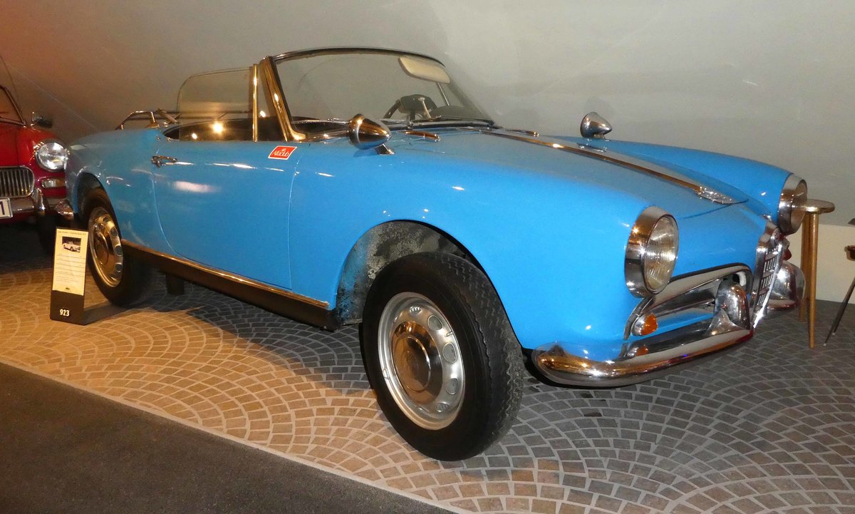 =Alfa Romeo Giulietta Spider, Bj. 1962, ausgestellt im Auto & Traktor-Museum-Bodensee, 10-2019