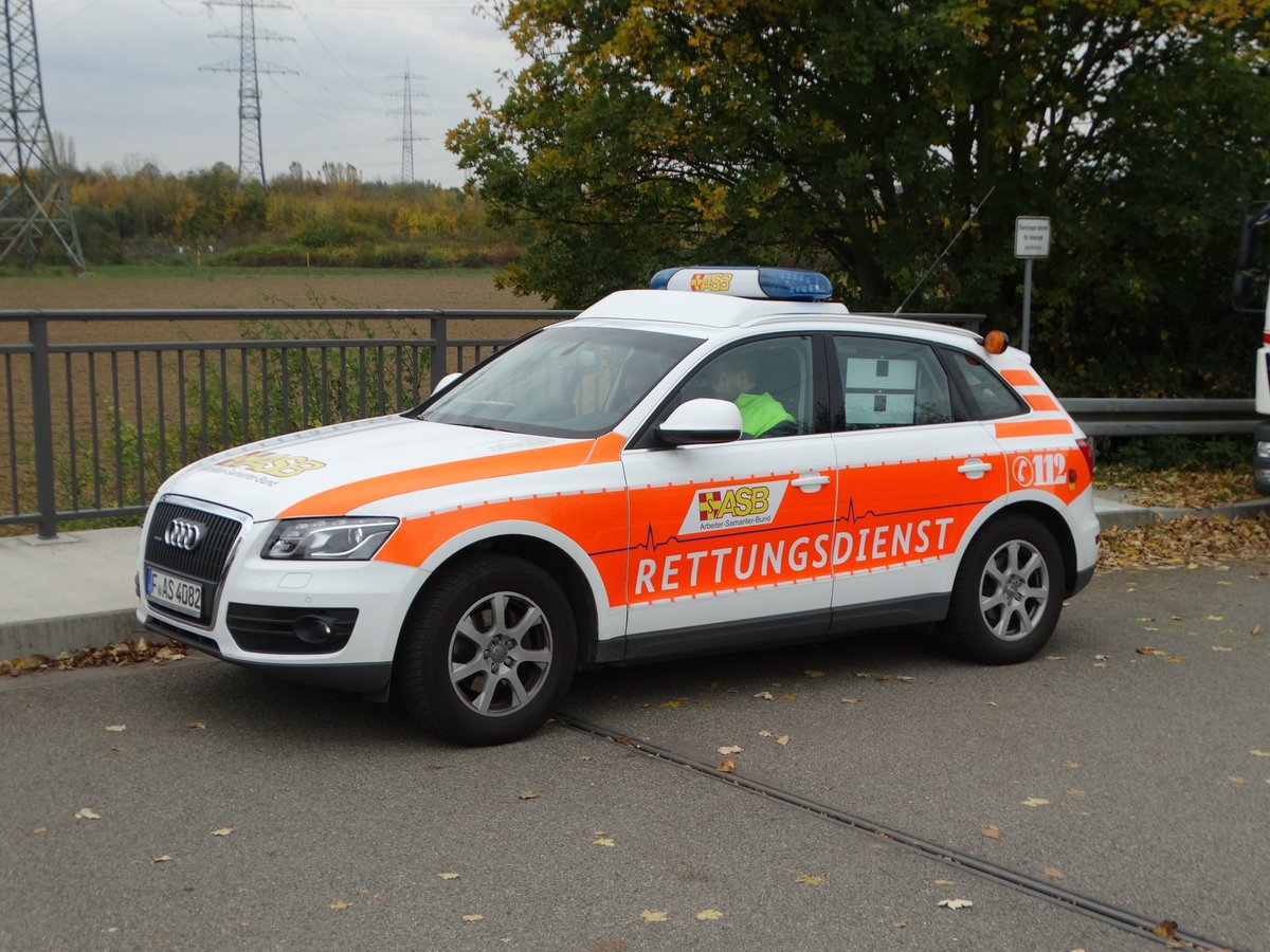 ASB Frankfurt Audi Q3 KdoW am 28.10.17 im Bereitstellungsraum in Rödelheim wegen der Herbstabschlussübung der Jugendfeuerwehr