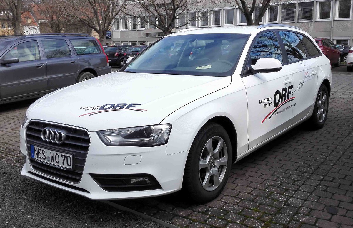 =Audi A4 steht auf einem Parkplatz in Fulda, März 2018