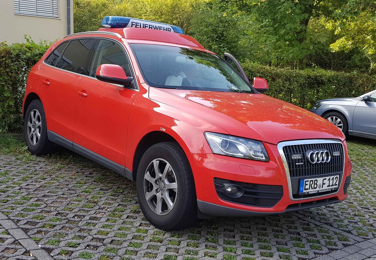 =Audi als Kommandowagen der Feuerwehr Landkreis ERBACH steht in Hünfeld anl. der Hessischen Feuerwehrleistungsübung 2019, 09-2019