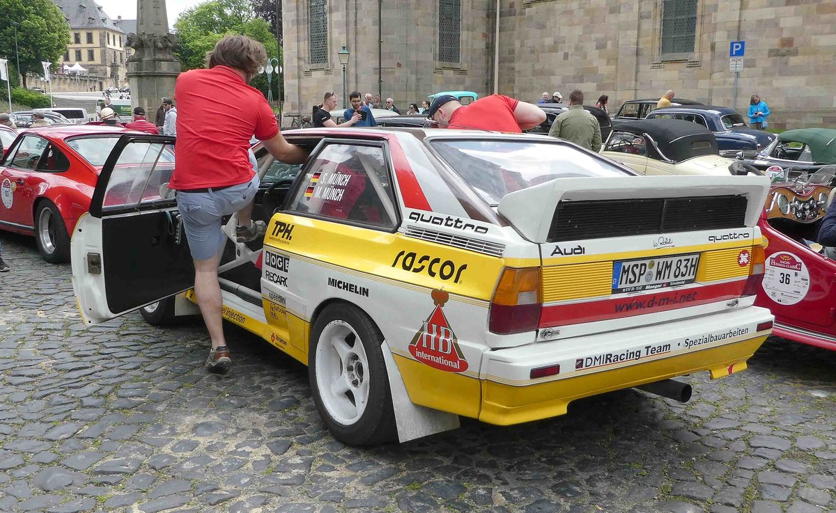 =Audi Quattro A2, Bj. 1983, 2119 ccm, 360 PS, steht in Fulda anl. der SACHS-FRANKEN-CLASSIC im Juni 2019