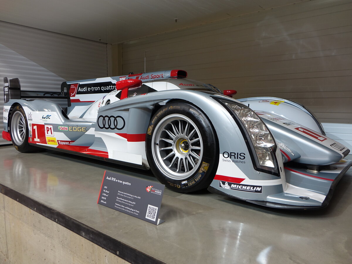Audi R18 e-tron quattro, Baujahr 2012, V6, 3700 Cm, 540 PS, Nationales Automuseum The Loh Collection (27.06.2026)