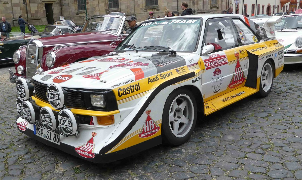 =Audi Sport Quattro S1, Bj. 1987, 2491 ccm, 360 PS, steht in Fulda anl. der SACHS-FRANKEN-CLASSIC im Juni 2019
