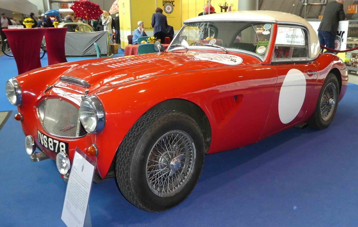 =Austin Healey, Bj. 1959, 3000 ccm, 225 PS ausgestellt bei den Retro Classics in Stuttgart, 03-2019