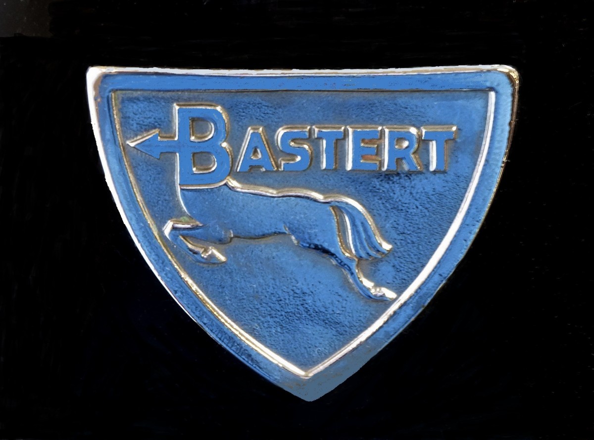 Bastert-Werke, Logo am Motorroller von 1953, die Firma in Bielefeld baute von 1949-56 u.a. Fahrrder, Motorroller und Kleinkraftrder, Dez.2014