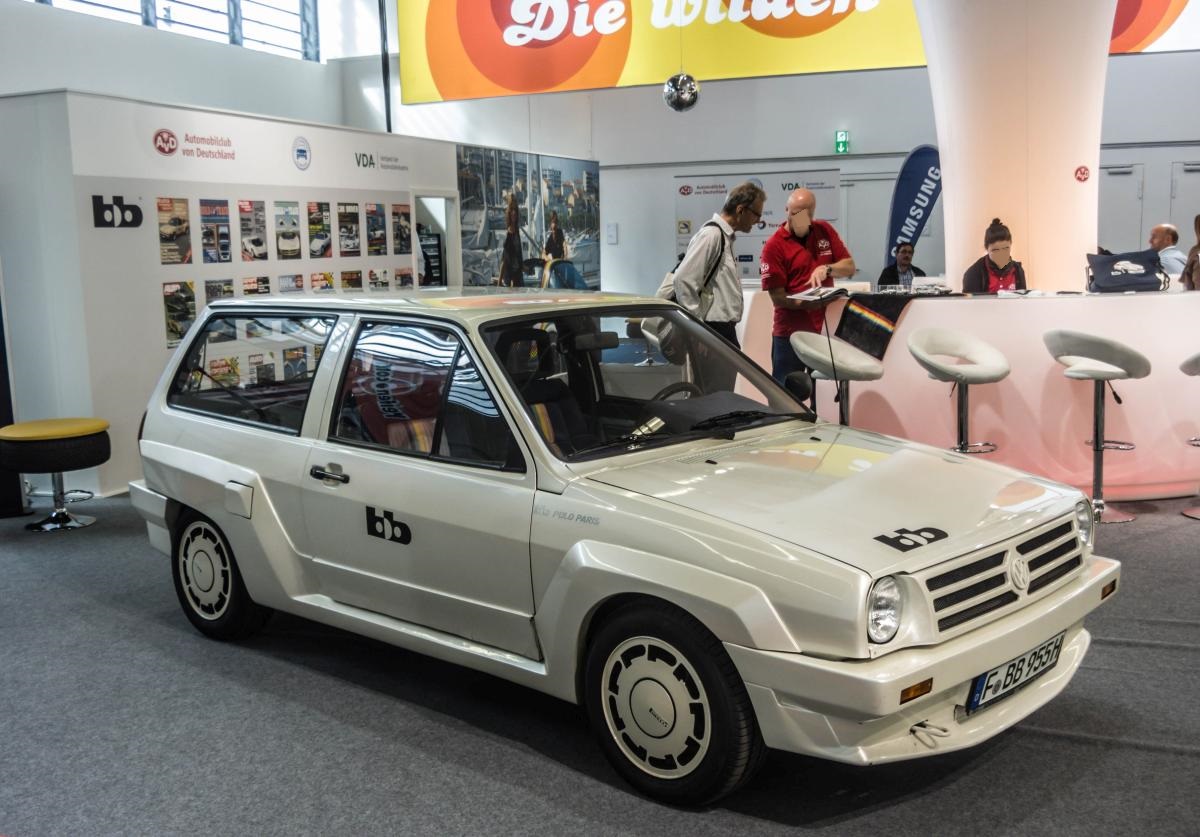 BB Volkswagen Polo Carat (Typ 86C) 1982. Aufname: Frankfurt Motor Show 2017, Sonderausstattung: Die wilden 70er (The Wild 70's).