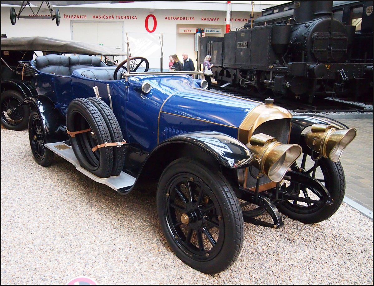 Benz 16/40(Bj 1914, 3969 ccm, 80km/st, 40HP))in Nationales Technisches Museum Prag am 17.2.2019