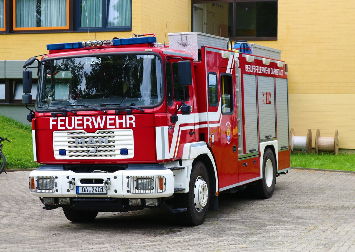 BF Darmstadt MAN Ausbildungs HLF am 26.08.23 in Darmstadt Wixhausen