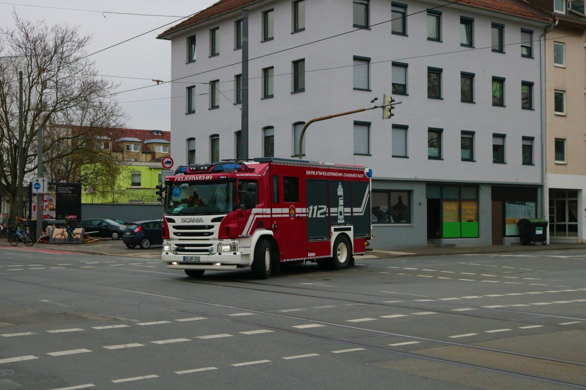 BF Darmstadt Scania HLF1 1-23-1 am 17.03.22 in Darmstadt