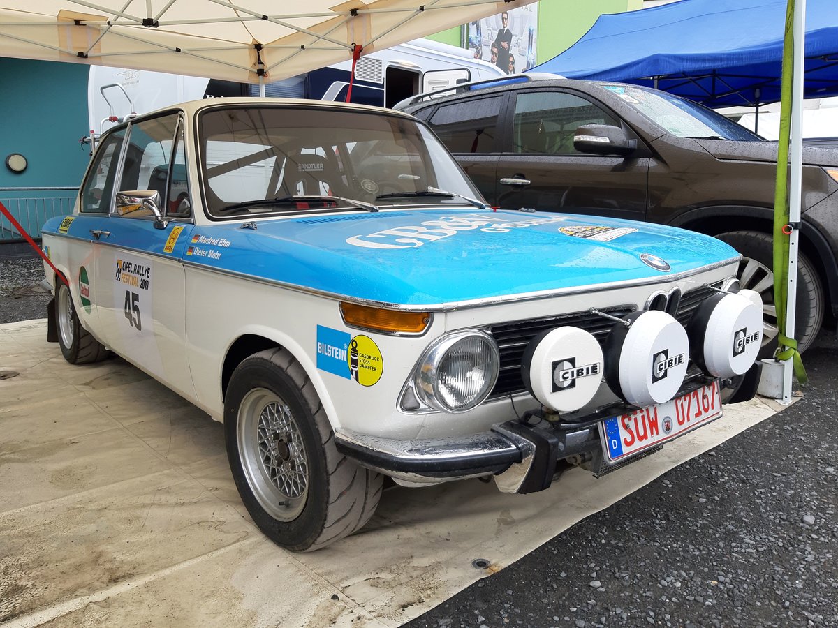 BMW 2002, ursprünglich gefahren von Reinhard Hainbach und Wulf Biebinger bei der Olympia Rallye 1972 (Eifel Rallye Festival, 19.07.2019)