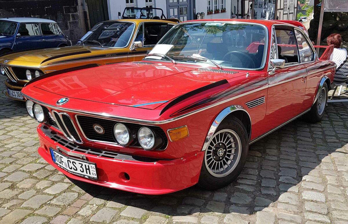 =BMW 3.0 CSL, Bj. 1973, 250 PS, ausgestellt bei der Oldtimerveranstaltung in Spangenberg im Mai 2023
