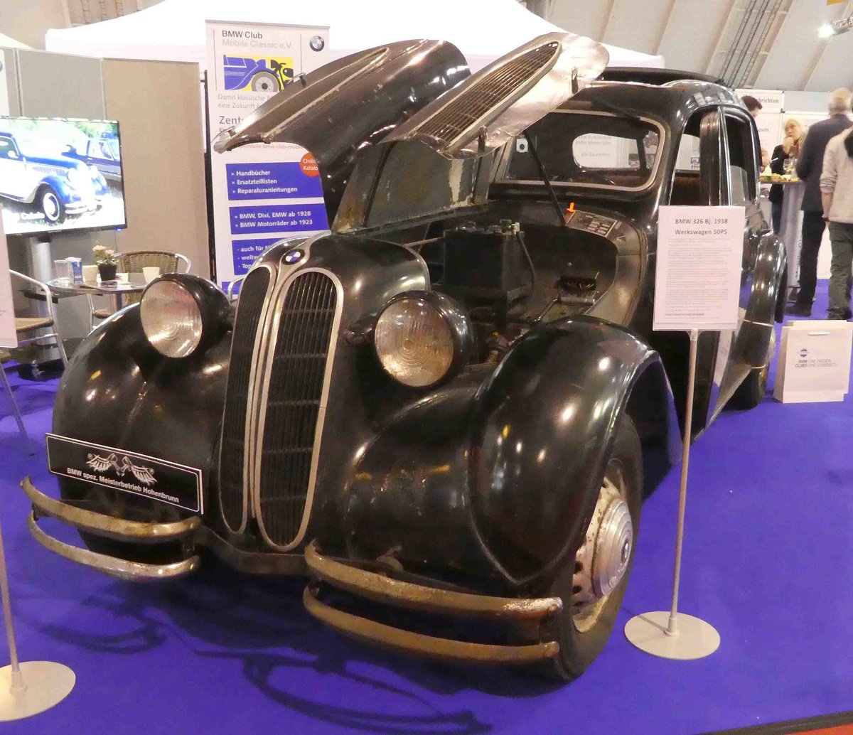 =BMW 326, Bj. 1938, 50 PS, ausgestellt bei den Retro Classics in Stuttgart, 03-2019