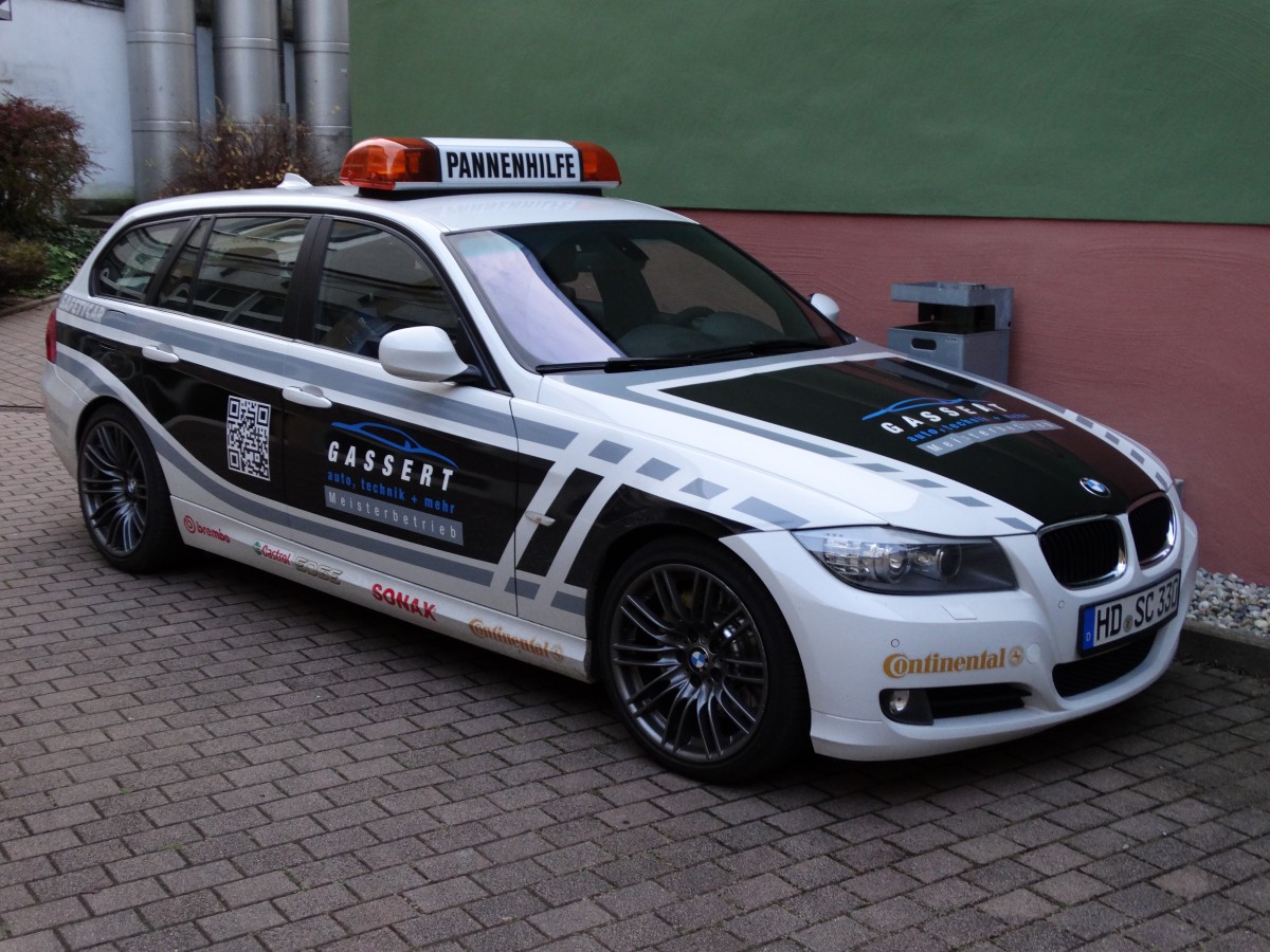 BMW 3e Kombi als Pannenhilfe am 21.11.14 in Neckargemünd 