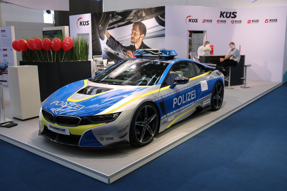BMW I8 Polizei Showfahrzeug am 22.09.19 auf der IAA in Frankfurt am Main 
