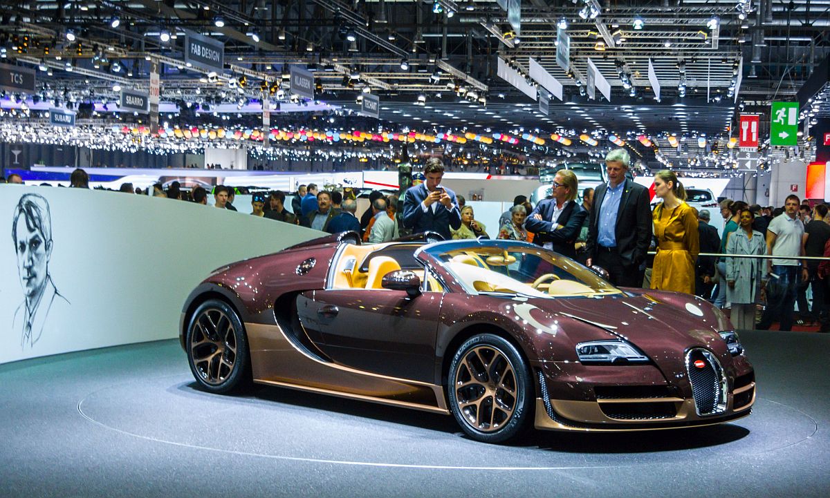 Bugatti Veyron gesehen auf dem Autosalon Genf 2014.