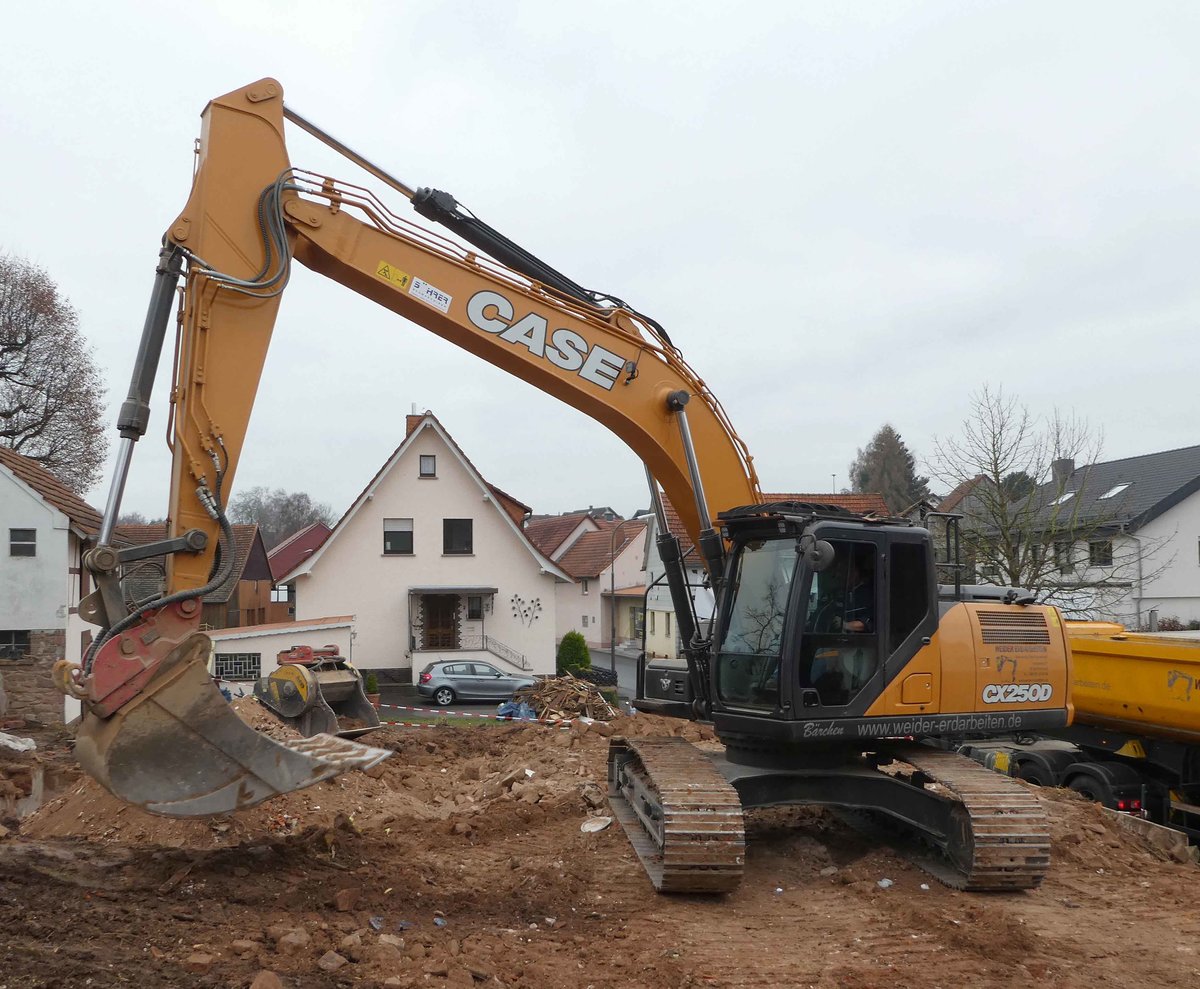 =Case CX 250 D von  weider-erdarbeiten  eingesetzt auf einer Baustelle in Petersberg-Marbach im November 2018