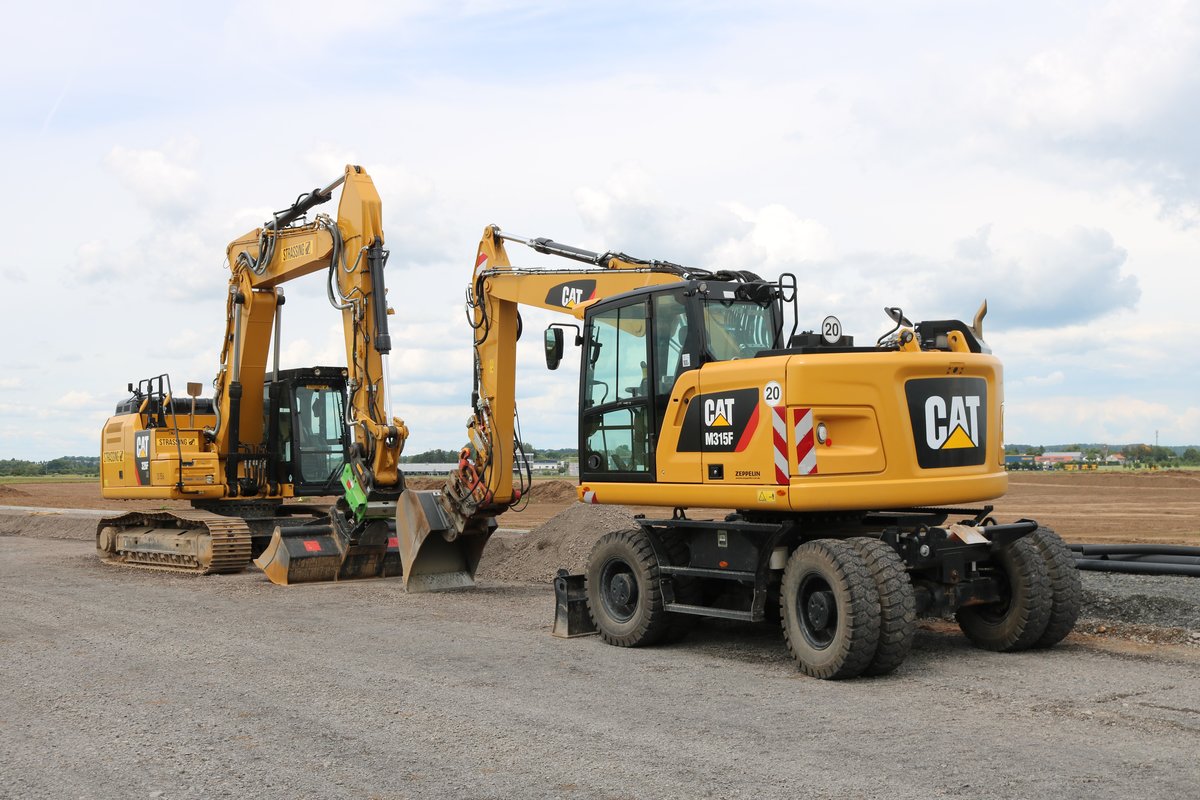 CAT M315F am 19.06.20 in Erlensee auf einer Baustelle. Ich durfte durch nachfragen Fotos machen die Stelle war nicht eingezäunt