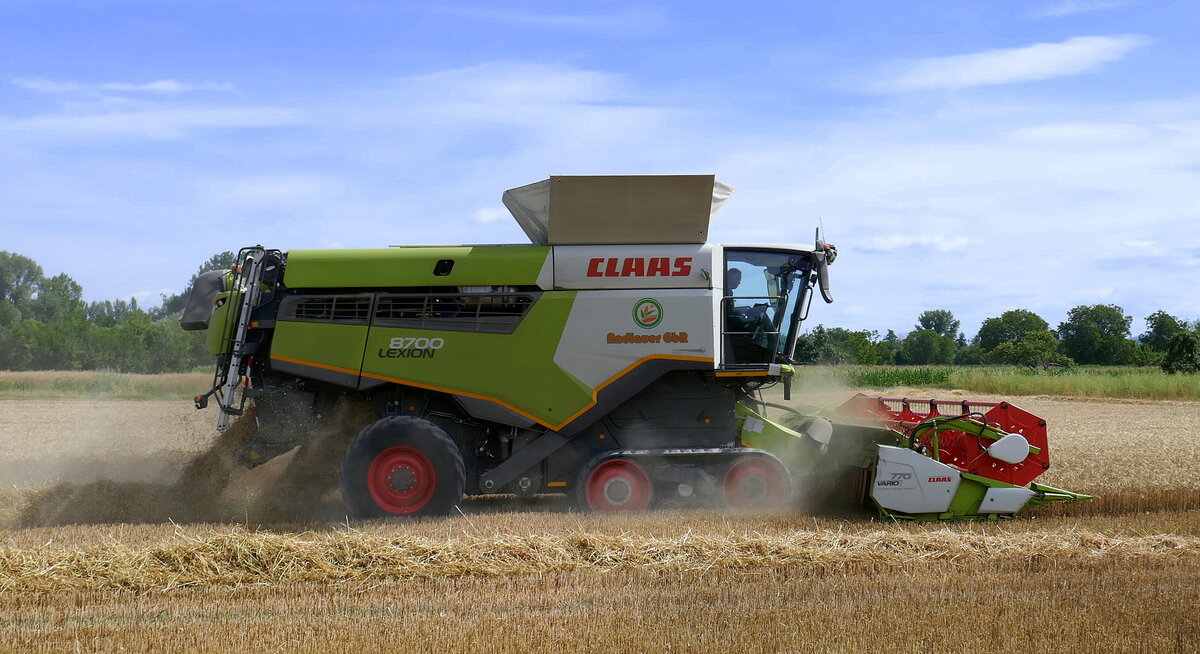Claas Lexion 8700, bei der Getreideernte in der Ortenau, Juli 2026