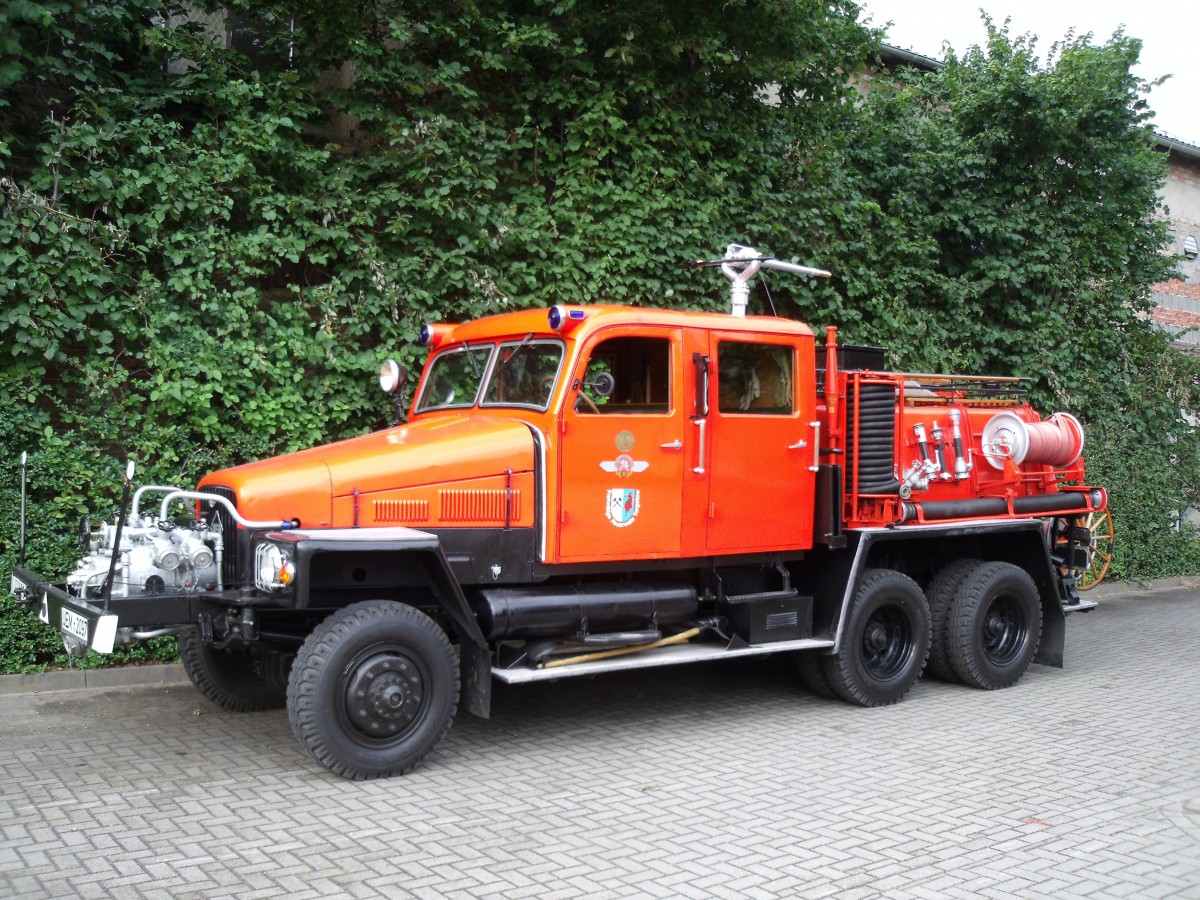 DDR-Feuerwehr vom Typ G5 TLF15 in Jöhstadt/SA.gebaut und hat seit 62 Jahren seinen Standort bei der Feuerwehr Torgelow/MV.