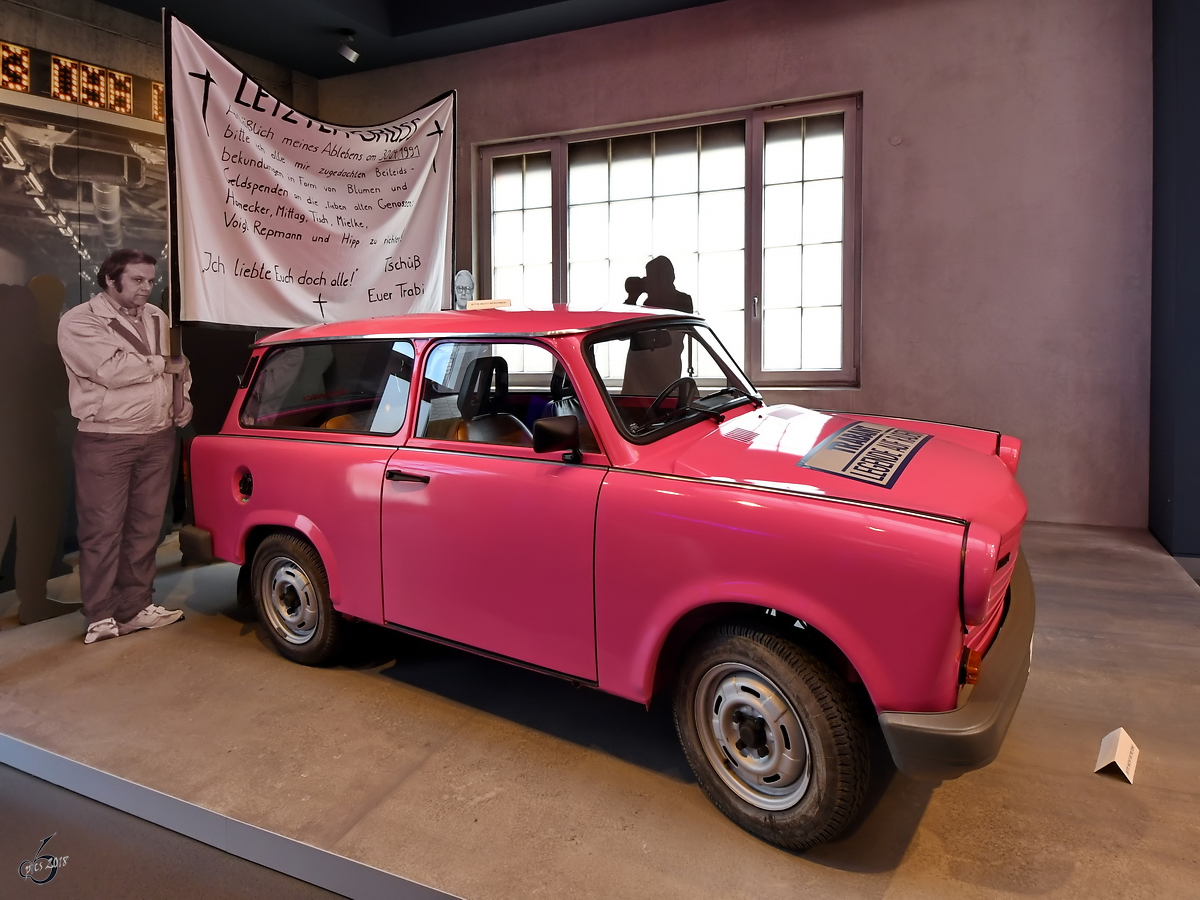 Der 3069099te und auch letzte Trabant wurde 1991 gebaut. (August Horch Museum Zwickau, August 2018)