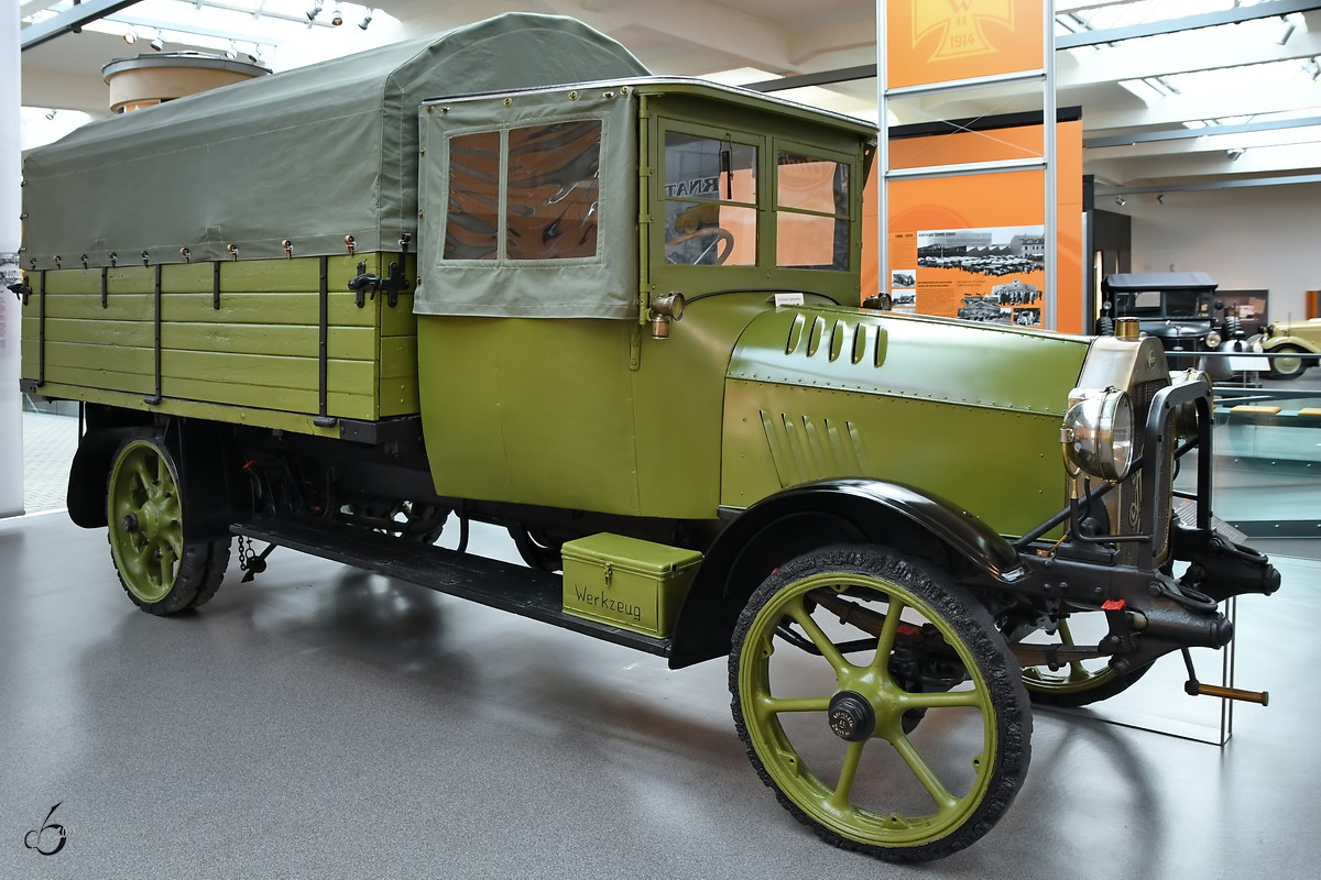 Der 3,5-Tonnen-LKW Horch 25 stammt aus dem Jahr 1916. (August Horch Museum Zwickau, August 2018)