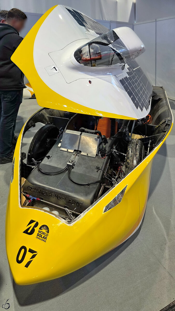 Der Covestro Ӕthon ist ein Solarwagen von Sonnenwagen Aachen f�r die Teilnahme an der Bridgestone World Solar Challenge in Australien. (Messe Hannover, April 2026)