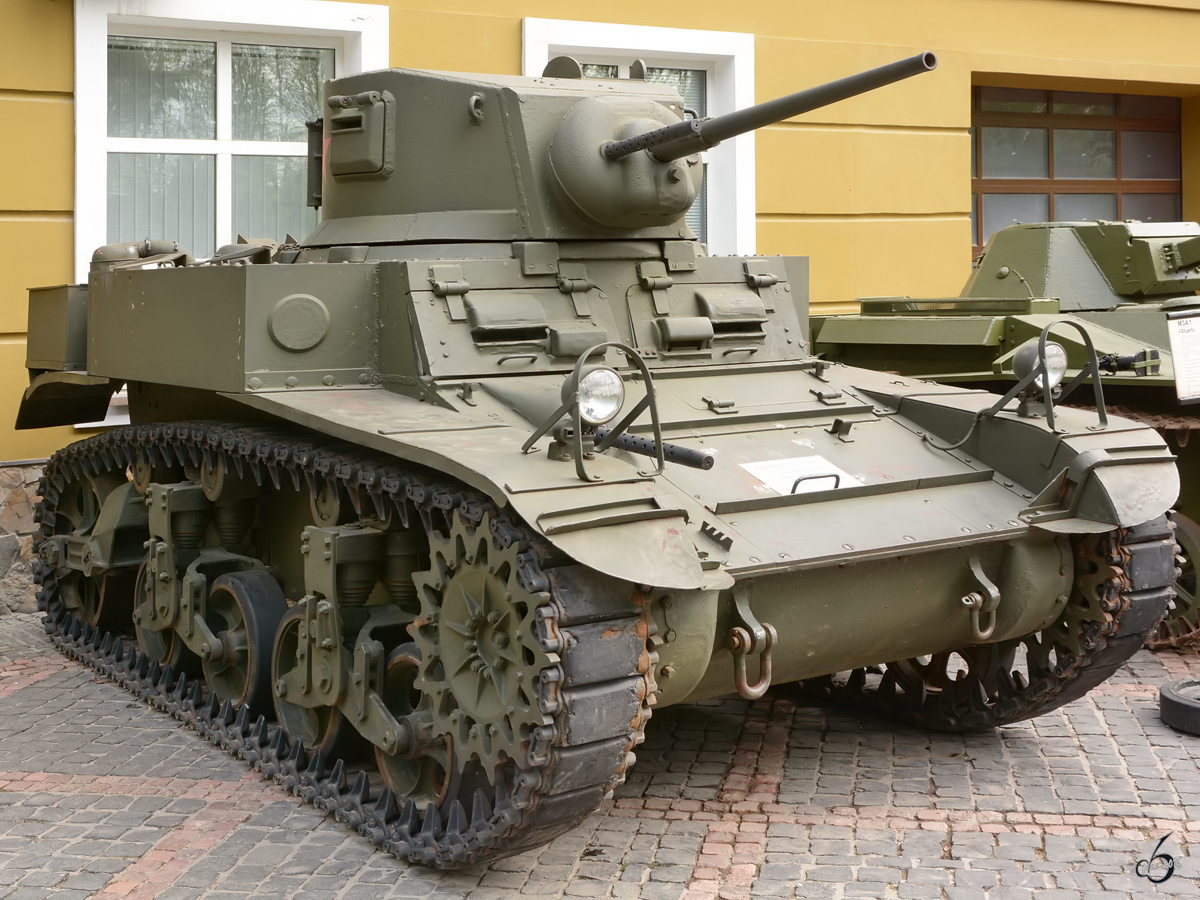 Der leichte Panzer M3A1 Stuart im Technikmuseum Vadim Zadorozhny (Moskau, Mai 2016)