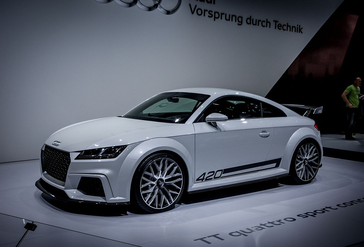 Der neue Audi TT Coupé (ab 2014), aufgenommen auf dem Genfer Autosalon März 2014